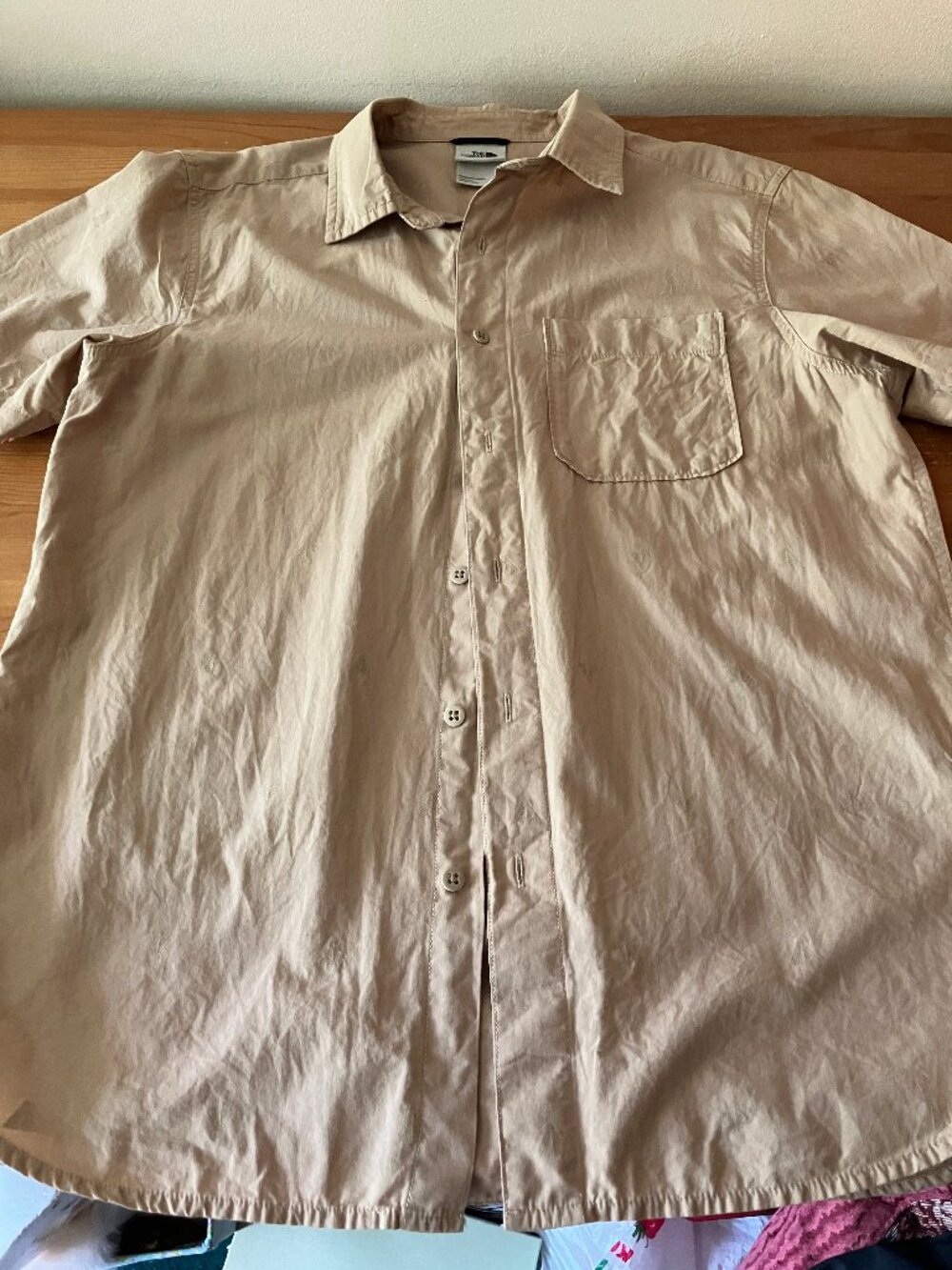 THE NORTH FACE Baytrail button-up Men's shirt Beige/Tan Pine tree embroidery M - Picture 3 of 13